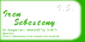 iren sebesteny business card